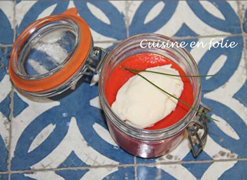 Gaspacho et glace au chèvre