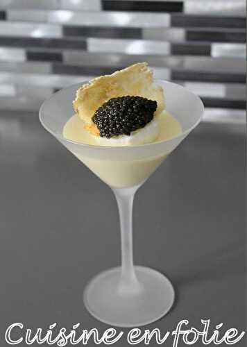 Ile flottante au parmesan et sa quenelle de caviar