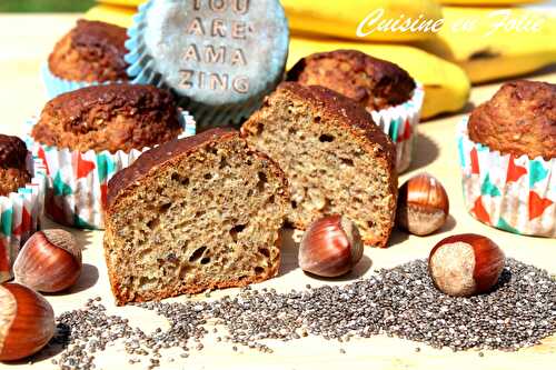 Muffins banane, noisette et graines de chia