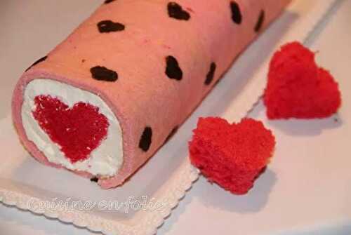 Roulé Saint-Valentin à la fraise