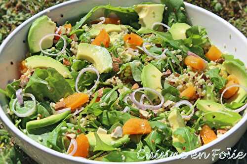 Salade roquette, avocat et quinoa au sirop d’érable