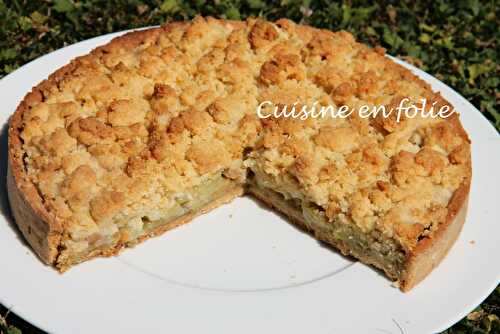 Tarte à la rhubarbe en crumble