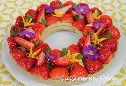 Tarte aux fraises, citron et noisette