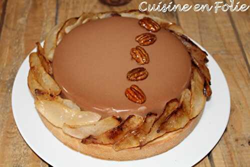 Tarte poire chocolat caramel pécan