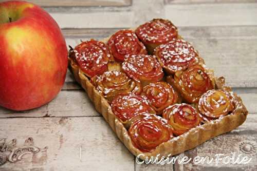 Tartelettes aux pommes bouquet de roses