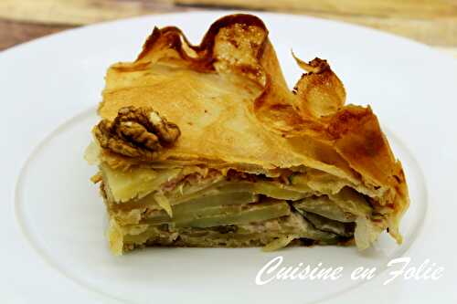 Tourte aux pommes de terre et Roquefort