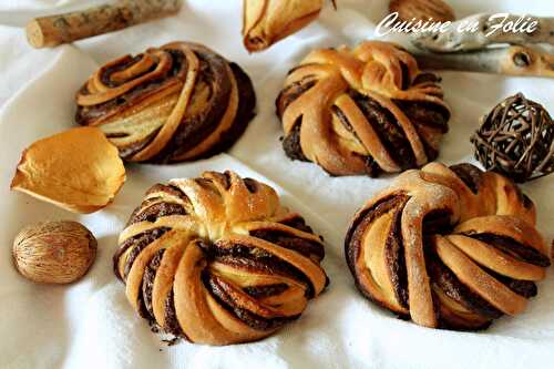 Brioches torsadées au chocolat