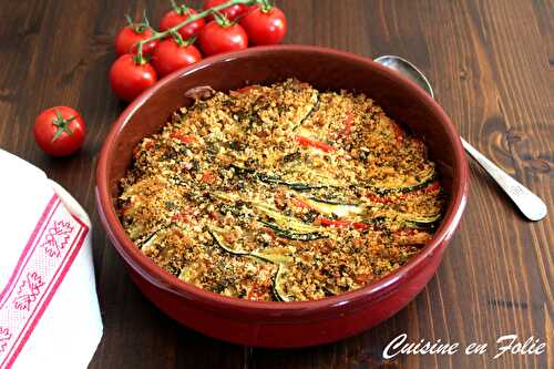 Gratin de courgettes, tomates et scarmorza