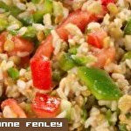 Salade de riz aux lentilles et poivrons