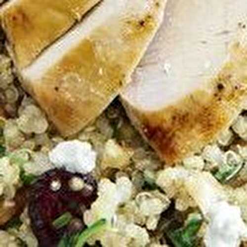 Salade de quinoa, canneberges et nectarines au poulet rôti