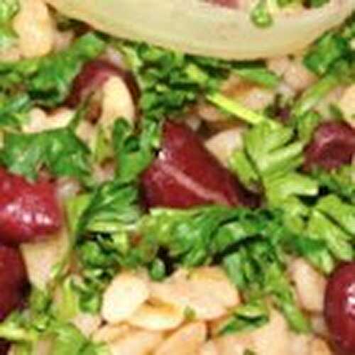 Salade de haricots et de blé au piment d'Espelette