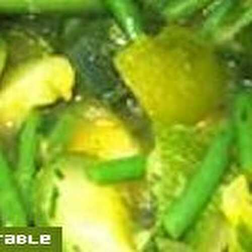 Haricots verts et courgettes à la coriandre et curcuma