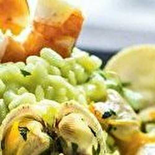Risotto aux coques et aux crevettes