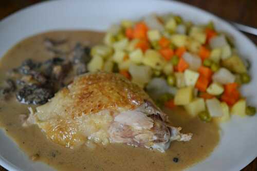 Poulet en cocotte aux morilles