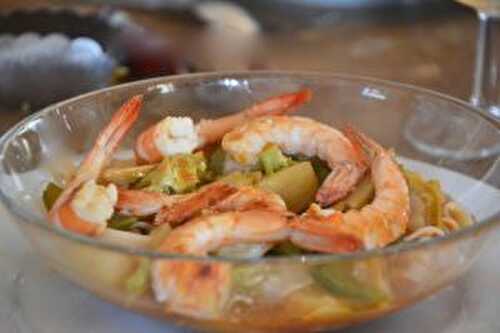 Wok de crevettes sauce aigre-douce