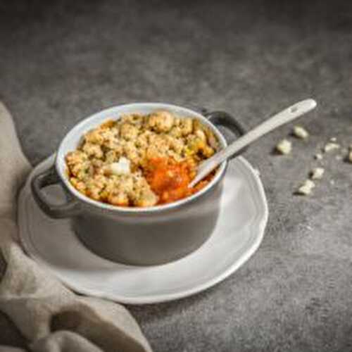 CRUMBLE DE TOMATES ET COURGETTES