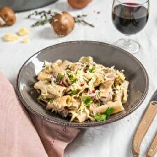 ONE PAN PASTA POULET CHAMPIGNONS