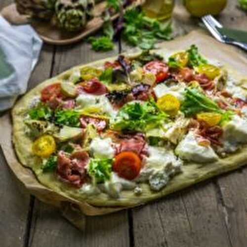 PIZZA ARTICHAUTS JAMBON DE PARME ET RICOTTA