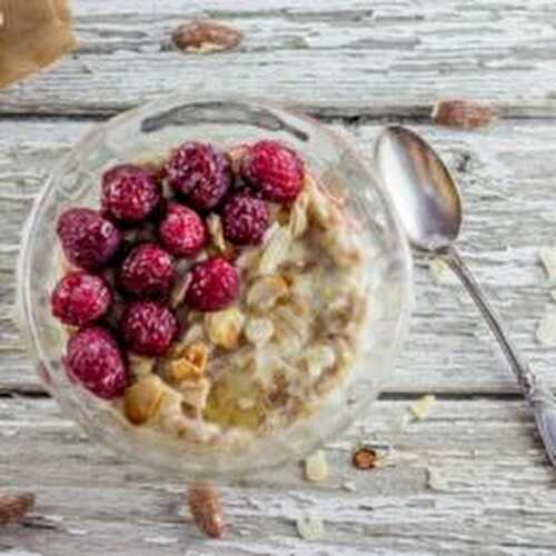 PORRIDGE FRAMBOISE AMANDE ET LAIT D’AMANDE