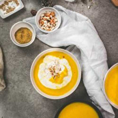 SOUPE DE POTIRON CAROTTE AU LAIT DE COCO