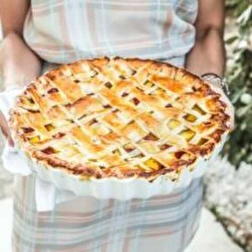 TARTE AUX PÊCHES ET FRAMBOISES