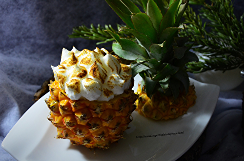 Ananas rôti meringué