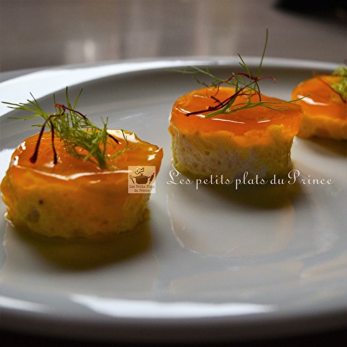 Bouchées terrine de poisson en gelée au safran