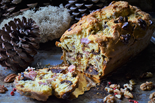 Cake d'automne aux cèpes, noix et jambon