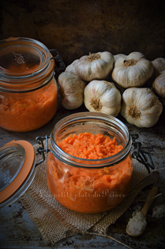 Carottes râpées à l'ail en lactofermentation