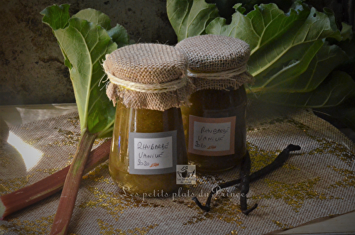 Confiture de rhubarbe de jardin à la vanille