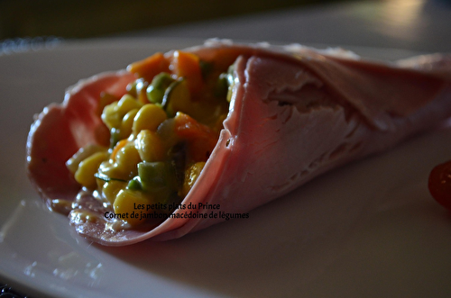 CORNET DE JAMBON A LA MACEDOINE DE LEGUMES