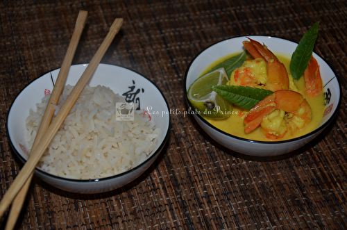 Crevettes à la citronnelle et au lait de coco