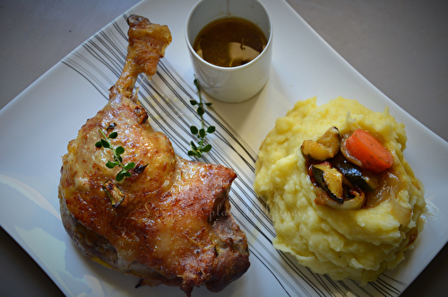 Cuisses de canard rôties au four au vin blanc