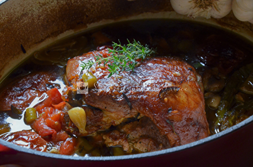 Gigot d'agneau confit au four pendant 7 heures