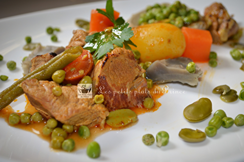 Jardin de Pâques, navarin d'agneau aux petits légumes de printemps