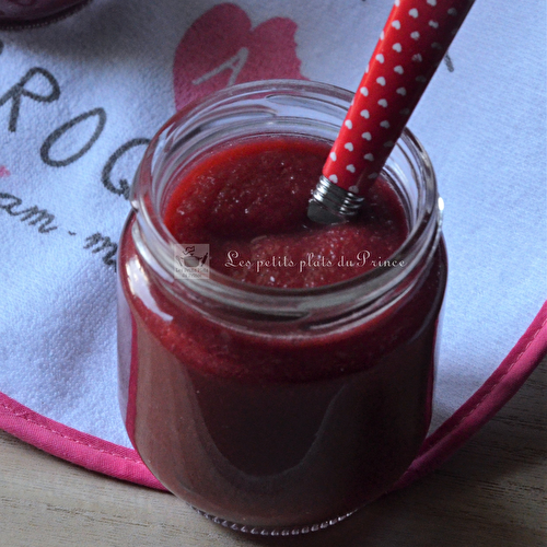 Ma première compote mélange de fruits : pomme et framboise