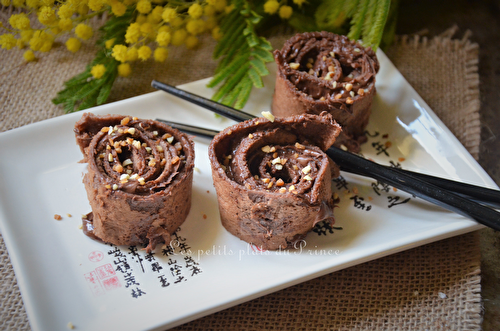 Makis de crêpes au chocolat, sans gluten