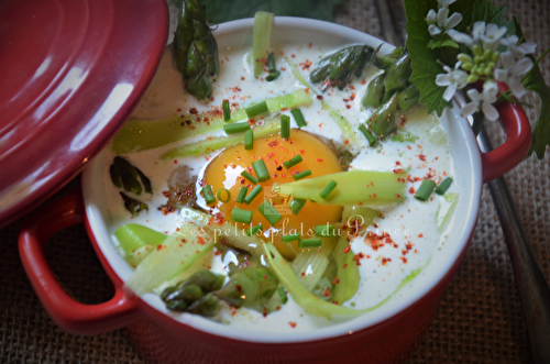 Oeuf cocotte aux asperges vertes de printemps