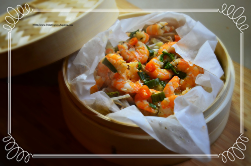 Panier vapeur de crevettes au lait de coco