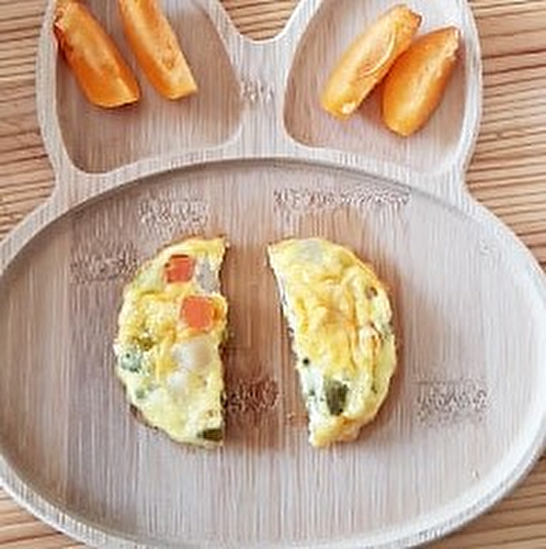 Petite omelette aux légumes variés et mimolette