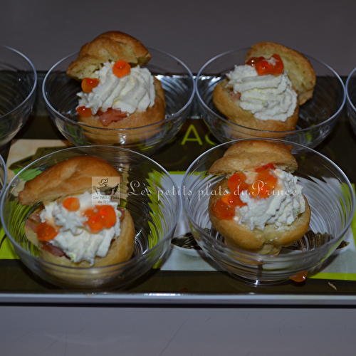 Petits choux apéritifs au saumon pour buffet de fin d'année