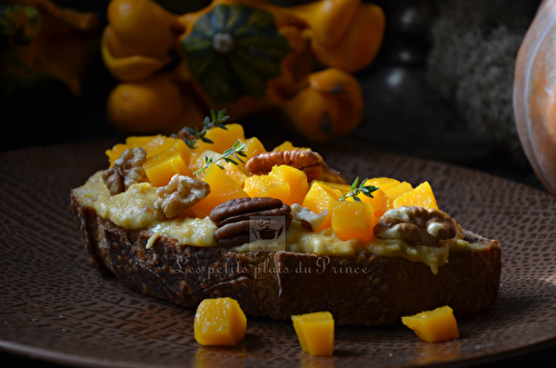 Recette facile de tartines à la courge butternut