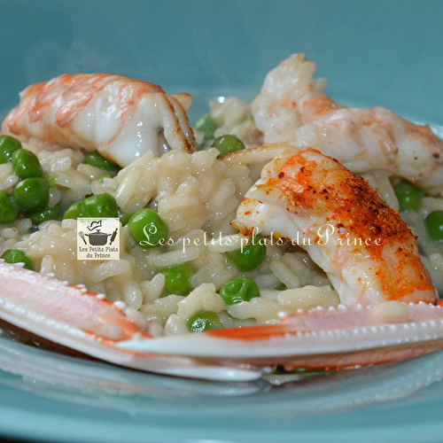 Risotto aux petits pois et langoustines