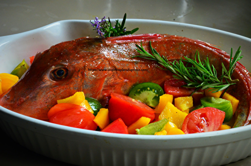 Rouget grondin au vin blanc