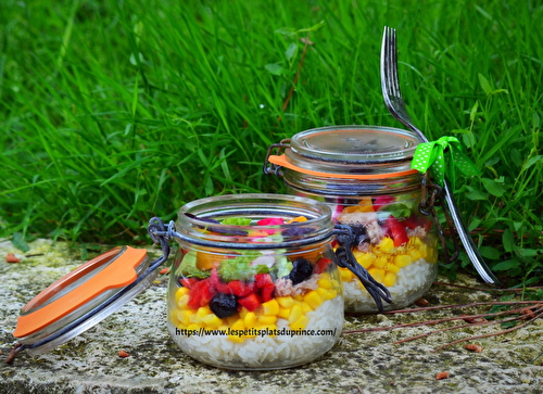 Salade Jar, la salade en bocal :  Salade de riz