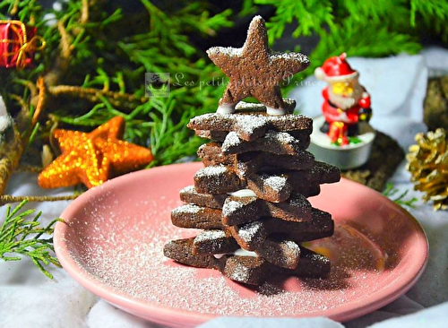 Sapin de noël en sablés chocolat orange