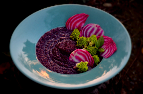 Soupe violette au chou rouge