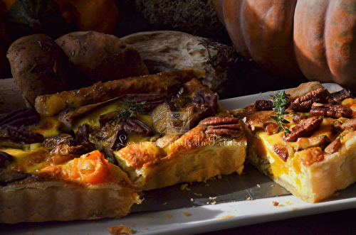 Tarte automnale aux cèpes et courge butternut