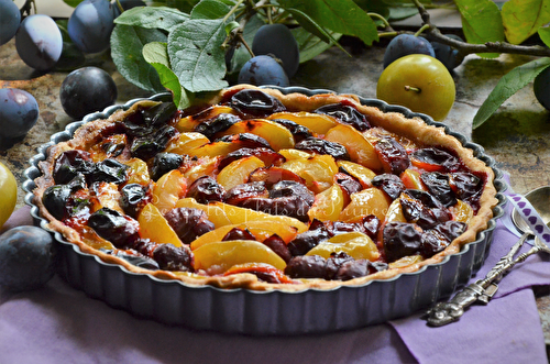 Tarte bicolore aux 2 prunes