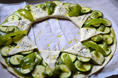 Tarte soleil vert aux courgettes et pistou